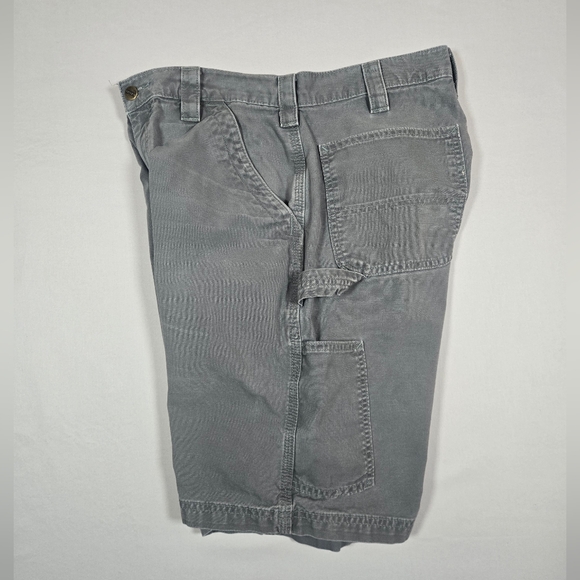 Carhartt Carpenter Origional Fit Gray Canvas Utility Work Shorts W32 - Picture 2 of 11